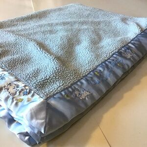 Just Born Baby Blanket Blue Thank Heaven Little Boys Sherpa Satin Lovey 47524K